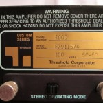 Threshold model 4000 stereo power amplifier