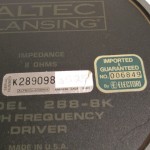 ALTEC 288-8K HF driver(transducer) pair