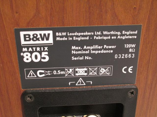 B&W Matrix 805 2way bookshelf speaker systems (pair) -ご成約済 